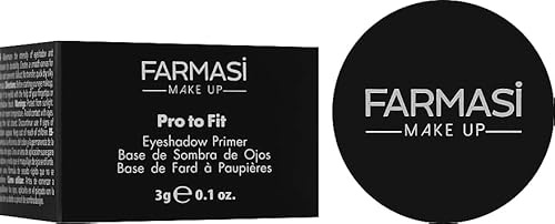 Farmasi Make Up Pro to fit Eyeshadow Primer 10ml/0.34flOz - Long-Lasting and Crease-Free Formula - Enhances Eyeshadow Vibrancy and Wear, Transparent
