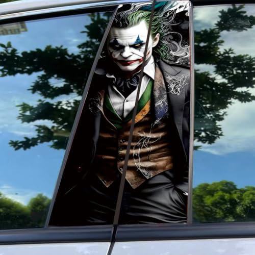 Fouvin bildekal, B-pelarskydd, 1 uppsättning clownklistermärken, svart, metall, utomhus