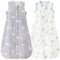 Nivolltha Super Weich 2er 0.5 TOG Baby Schlafsack, 100% Baumwolle Premium Qualität Sommerschlafsack Baby 6-18 Monate, Bären und Glockenblume, Größe M