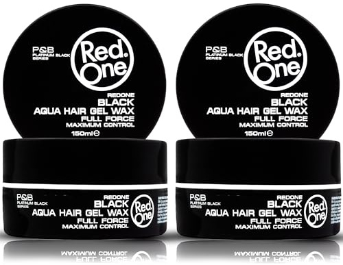 RedOne Cera acquatica per capelli nera, 150 ml, cera per capelli per uomini e donne, ultra tenuta, profumo di limone verde, massimo controllo, 2 pezzi