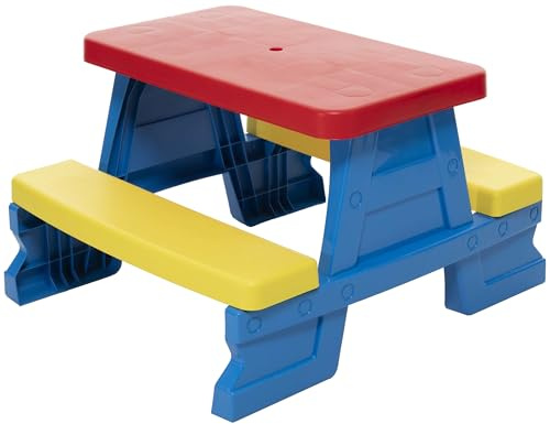 Dohany Salon de pique-nique pour enfant - Banc d'extérieur - Table combinée - Bleu