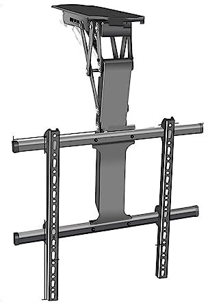 WOTZOV Motorized Ceiling TV Mount - Electric Ceiling TV Mount for 32-70 Inch Screens, Large Flip Down Motorized Pitched Roof Mount, 0-85° Flip Down TV/Monitor Bracket