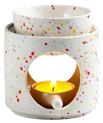 Ranjima doftlampa värmeljus, rökelsestövlar för eteriska oljor doftolja doftvax, aromlampa av keramik, med ljussked, avtagbar skål, doftolja lampa, doftstövlar för jul heminredning