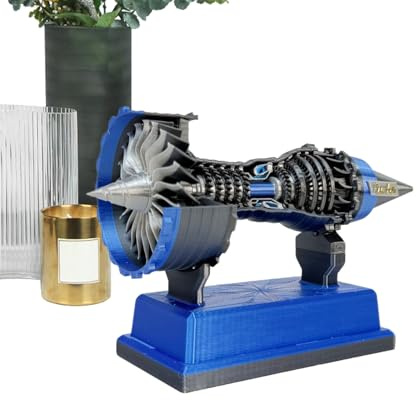 Turbofan Engine Model - Rotating Airplane Engine Model | Realistic Mechanical Construction Toy, Deskto Ornament for Study Room, Dormitory, Living Room