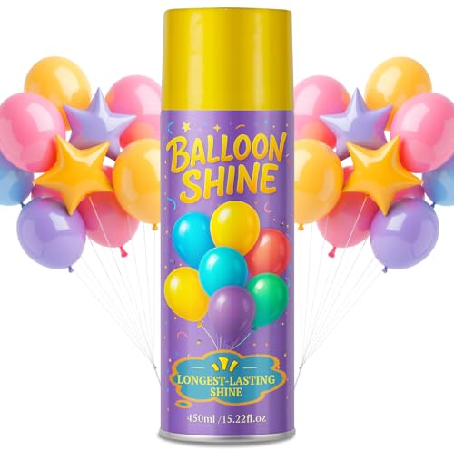 Balloon Shine Spray for Party : 15 oz Balloons Spray Silicone for Mother's Day Halloween Birthday Decorations - Long Lasting Instant High Shine Waterproof for Outdoor Décor