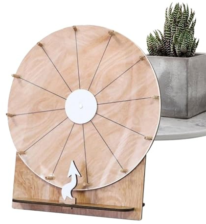 Ruleta Giratoria De Premios | Ruleta De Madera De 28 Cm para Sorteos | Material para Fiestas Giratorio para Niños Y Adultos Juegos Noche Aula Recompensas | Organizadores Eventos Ferias Carnestolendas