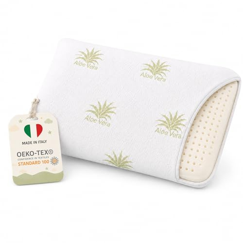 Dream Materassi Cuscino Baby in Memory Foam, ideale per culla e Bambini fino a 5 anni, Federa ipoallergenica,Modello a Saponetta forata Antisoffoco