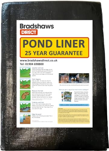 PondKraft 8m x 8mPond Liner | 25 YEAR GUARANTEE | Flexible and Durable | UV Resistant | Koi and Fish Pools | Heavy Duty