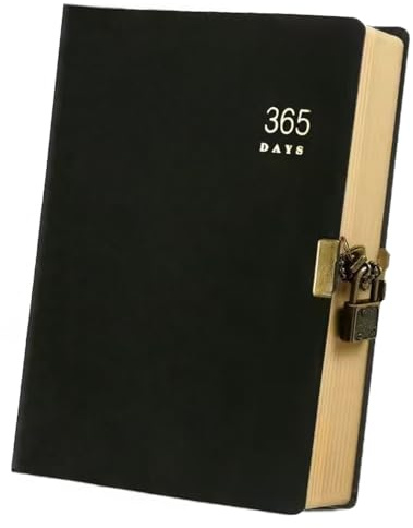 ITODA 365 Days Secret Journal A5 Lockable Notebook Hardcover Password Notepad Daily Journal Memo Pad Blank Page Bullet Travel Dairy with Code Lock