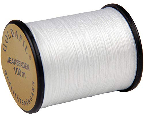 Filo di jeans di colore bianco, 10 x 100 m, di qualità 210 D/2, filato di jeans denim, 100% nylon, filo resistente agli strappi per la macchina da cucire