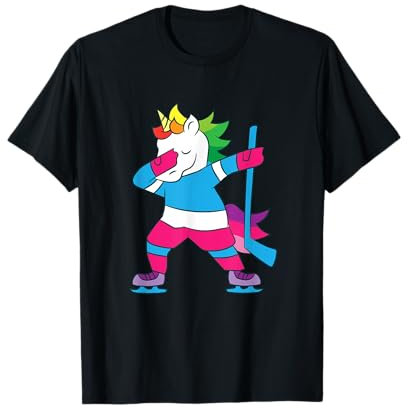 Dabbing Hockey Einhorn Eishockey Mädchen Einhorn T-Shirt