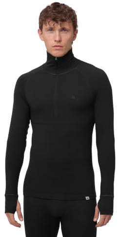 DANISH ENDURANCE Camiseta Media Cremallera en Merino Hombre Negro 2XL