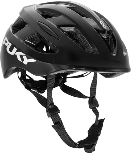PUKY Helmet M Schwarz | Optimal für Kopfumfang 54-58 cm | Leicht & Belüftet | Robuster Polycarbonat & EPS-Schaum Schutz | Licht-Modul & 360° Sichtbarkeit | Stylisches Design & Farboptionen