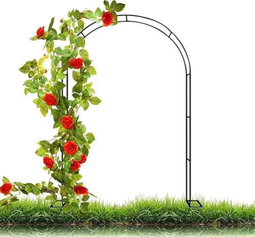 MISKYN Arco for Plantas De Metal for Rosal Trepador, Marco De Soporte De Jardín con Base, Arco Jardin Exterior, Negro 140X230cm 180X230cm 300X230cm,Blanca,W3.5M*H2.2M