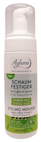 Ayluna Naturkosmetik, Schaumfestiger Bio-Coffein & Bambus, starker Halt, 150 ml, vegan & bio