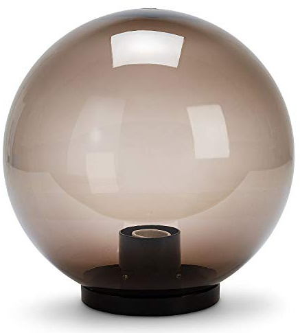Velamp APOLUX – Lampada Sferica da esterno, diametro 250mm, Attacco E27, Colore Fumé | Impermeabile IP44, Diffusione a 360°, Ideale per giardini, terrazze e vialetti