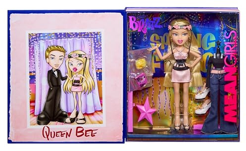Bratz x Mean Girls Spring Fling Doll Regina - Bambola alla moda da collezione con 2 abiti, vestito di raso rosa e accessori ispirati al film