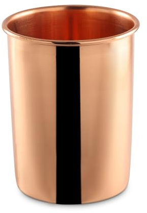 Art of Vedas Vaso de cobre ayurvédico de 400 ml, hecho a mano, 100 % cobre puro, tradicional para Ayurveda, 480 g de peso, duradero y elegante