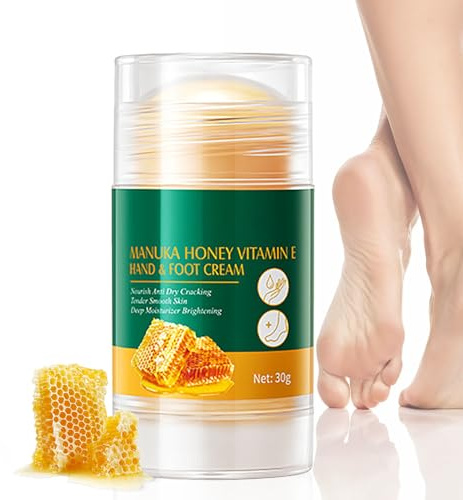 Manuka Honey Foot Cream - Intensive Foot Moisturiser for Dry, Cracked Heels & Hard Skin - Hydrating Foot Balm with Mineral Oil & Vitamin E - Fast Absorbing Daily Foot Care Cream for Hard Skin
