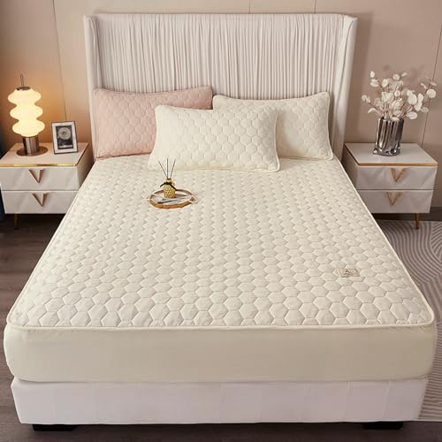 Coprimaterasso ultra morbido e silenzioso, 120 x 200 cm, traspirante, antiacaro, ipoallergenico, impermeabile, perfetto per chi soffre di allergie e un sonno tranquillo