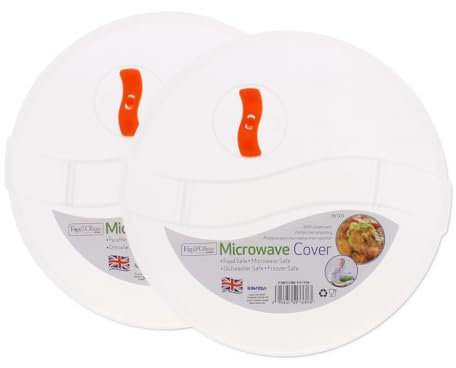 1ABOVE Microwave Food Cover Plate Set, 26 cm, Ventilated Dish Covers, Kitchen Cooking, 2-Pack