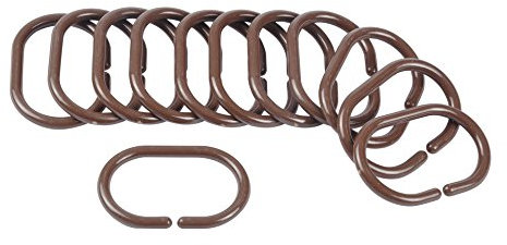 Interior 6CRD005CH Douceur Anillos Cortina de la Ducha 12 Piezas de Chocolate Opacas 4 x 0,4 x 6 cm