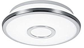 Trio Leuchten LED Deckenleuchte Osaka 678711206, Chrom, Acryl weiß mit Star Light Effekt, 12 Watt, Switch Dimmer, 21,00 x 21,00 x 5,00 cm