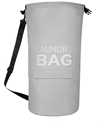 IHOMAGIC 71L Faltbar Staub Wäschekorb mit Anti-Rutsch-Griffe, stilvolle Wand montiert schmutzige Wäsche bin, Dekorative Aufbewahrungskörbe für das Wohnzimmer, modernes Design (Grau)