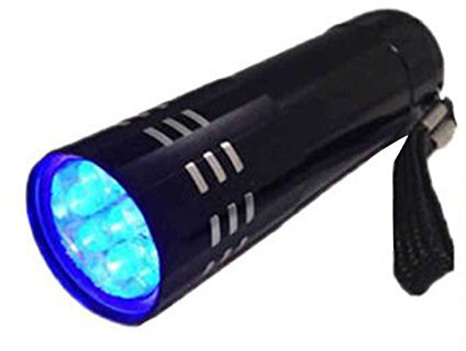 Demiawaking Torcia UV LED Lampada 395 nm Rivelatore Banconote False Verifica Banconote False Torcia a Luce UV Portatile Impermeabile 9 LED per Controllo Soldi Falsi (Nero)