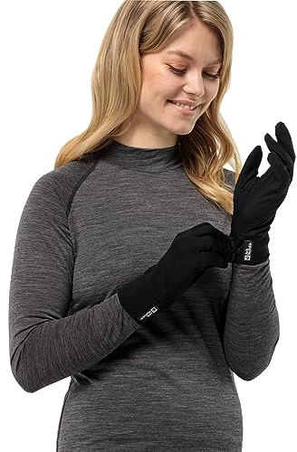 Jack Wolfskin Unisex Merino Glove Handschuh, Black, XL