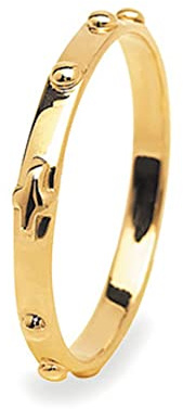 gioiellitaly Anello Rosario Argento 925 dorato Uomo Donna rosario preghiera (30)