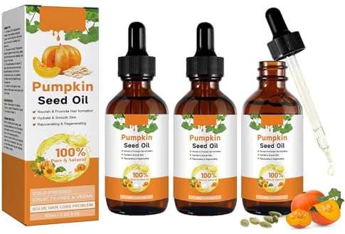 Pumpkin Seed Oil Pumpafröolja för hår, 100 % ekologisk bärarolja perfekt för hydratisering och reparation av torrt, skadat hår