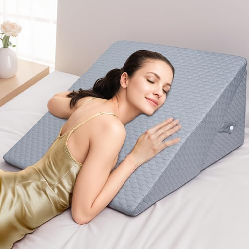 INFANZIA Cuscino a cuneo regolabile, in schiuma ad alta densità, per letto e divano, ergonomico, per apnea da reflusso, cuscino per gambe, perfetto per la schiena durante il gioco, la lettura (grigio)