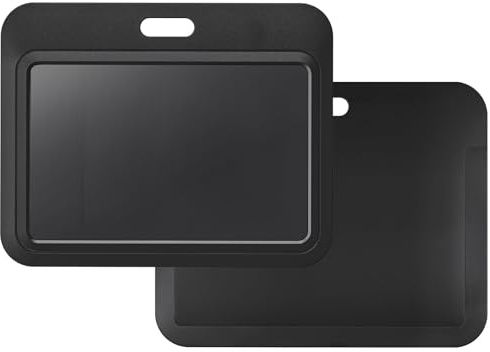 Uniclife Sliding ID ID-kortfodral horisontell svart hårdplastfodral med klart fönster kortskydd för kontor skola ID kreditkort nyckelkort körkort och pass, 1 pack