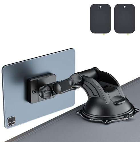 OHLPRO Magnetisch Auto-Tablet-Halterung, Armaturenbrett Handy Saugnapfhalterung für iPad, 360° Drehbarer, Superstarker Magnet für Alle iPhones, Samsung Galaxy Tab, Tablet, Windschutzscheibe TPU