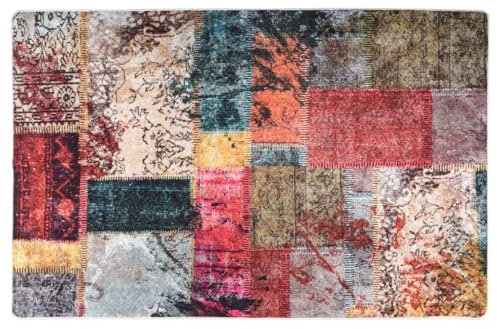 WSJHUHK Decor,Tappeti,Tappeti,Tappeti Lavabile Patchwork 80x150 cm Multicolore Antiscivolo