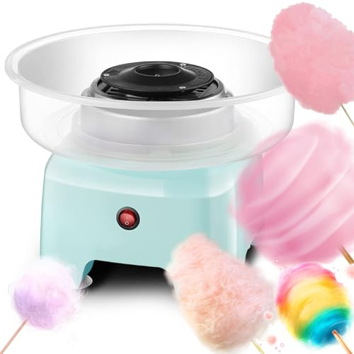 Candy Floss Machine 450W Cotton Candy Machine, with 298MM Large Pallet and Splash Prevention Bowl, Candy Floss Maker with Removable & Washable for Gatherings Family Party Birthday