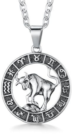 QYYZTQY Colgante del Signo del Zodiaco s para Mujeres y Hombres, Acero Inoxidable, constelación de Leo, medallón del horóscopo, joyería de astrología Celestial Retro