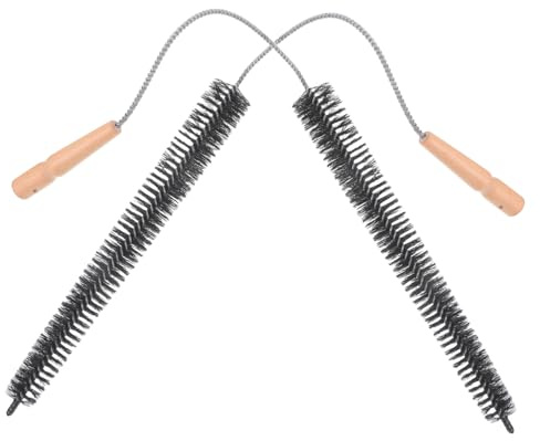 DIYEAH 2 pezzi Spazzola per Pulizia Sfiato Asciugatrice con Setole Morbide in Nylon e Manico in Legno Flessibile per Rimozione Lanugine e Pulizia Profonda dei Aria