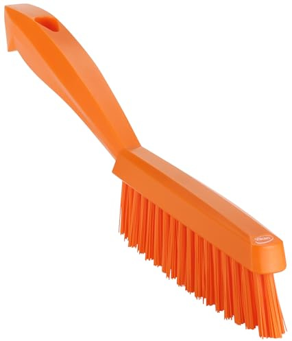 Vikan 41957 Slim, Stiff Bristles, Washing/Sweeping, Hand Brush, Fabric, Upholstery, Carpet, 300mm Orange