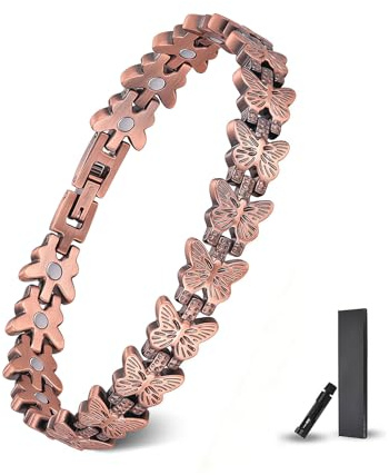 Xanthelle Copper Bracelet for Ladies, Magnetic Bracelet, Adjustable Copper Bracelet with Strong Magnetic Force, Jewellery Gift for Ladies