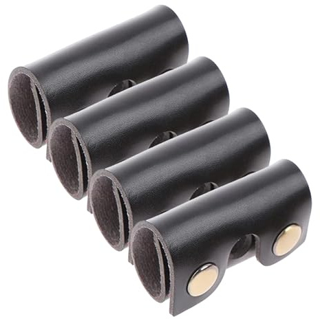 BELLIFFY 4pcs Double Edge Razor Head Protector Case with Precise Fit Protection and Visual Access, Synthetic Leather and Iron Material, for Travel and Daily Bathroom Use