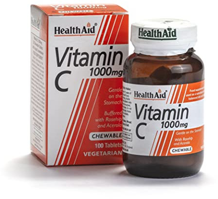 HealthAid Vitamin C 1000 mg - Chewable, 100 Vegetarian Tablets