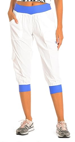 Zumba Fitness Cargo Capri - Pantalón de Entrenamiento para Mujer Blanco Blanco Talla:Large