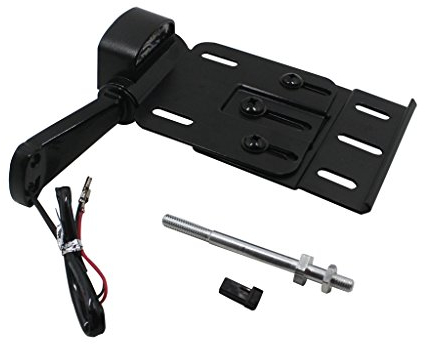 HDBUBALUS Black Adjustable License Plate Side Mount Bracket with LED Light Fit for Harley Sportster 883 1200 48 XL 04-UP