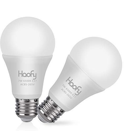 Lampadine A Sensore Crepuscolare, Hauby E27 Sensore Di Luminosità A Led 7W Equivalente A 60 W Con Crepuscolare Fino A Dawn Interruttore A Sensore Lampadine Per Garage All'Aperto Per Portico (2 Unità）