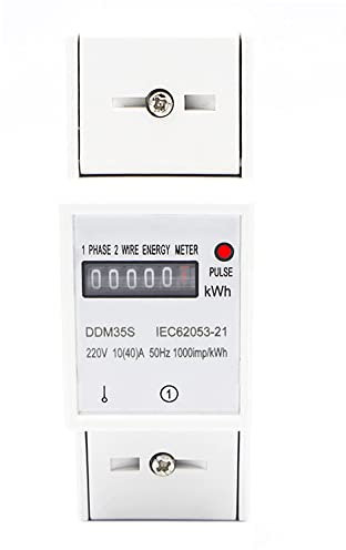 Dacvgog Monophasé Fils 220V 10-40A Compteur D'éNergie KWh Compteur Consommation Analogique éLectricité WattmèTre MéNage Din Rail