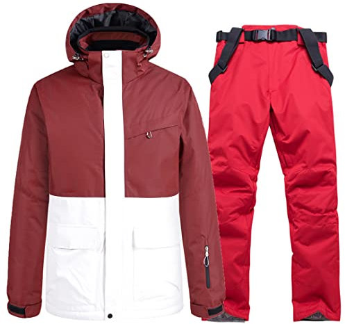 Tuta da sci Vestiti Per Gli Uomini Sport Invernali Antivento Impermeabile Sci Snowboard Giacca E Pantaloni Set Maschio Snowsuit Caldo giacca pantaloni 2 XXXL