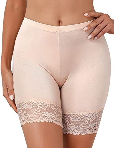 Niwicee Panty Short Femme,Invisible Boxer Shorts Leggings Court,sous Jupe Shorts Pantalon Anti-Friction Et Protection De La Vie Privée,Dentelle Garniture Shorty Culotte De Sécurité-Couleur-L