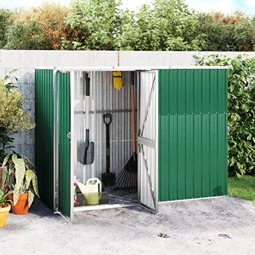 Tidyard Trädgårdsskjul, utomhusskjul, förvaringsskjul, trädgårdsskjul, verktygsskjul galvaniserat stål 225 x 89 x 161 cm